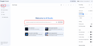Google ai studio　チャット画面
